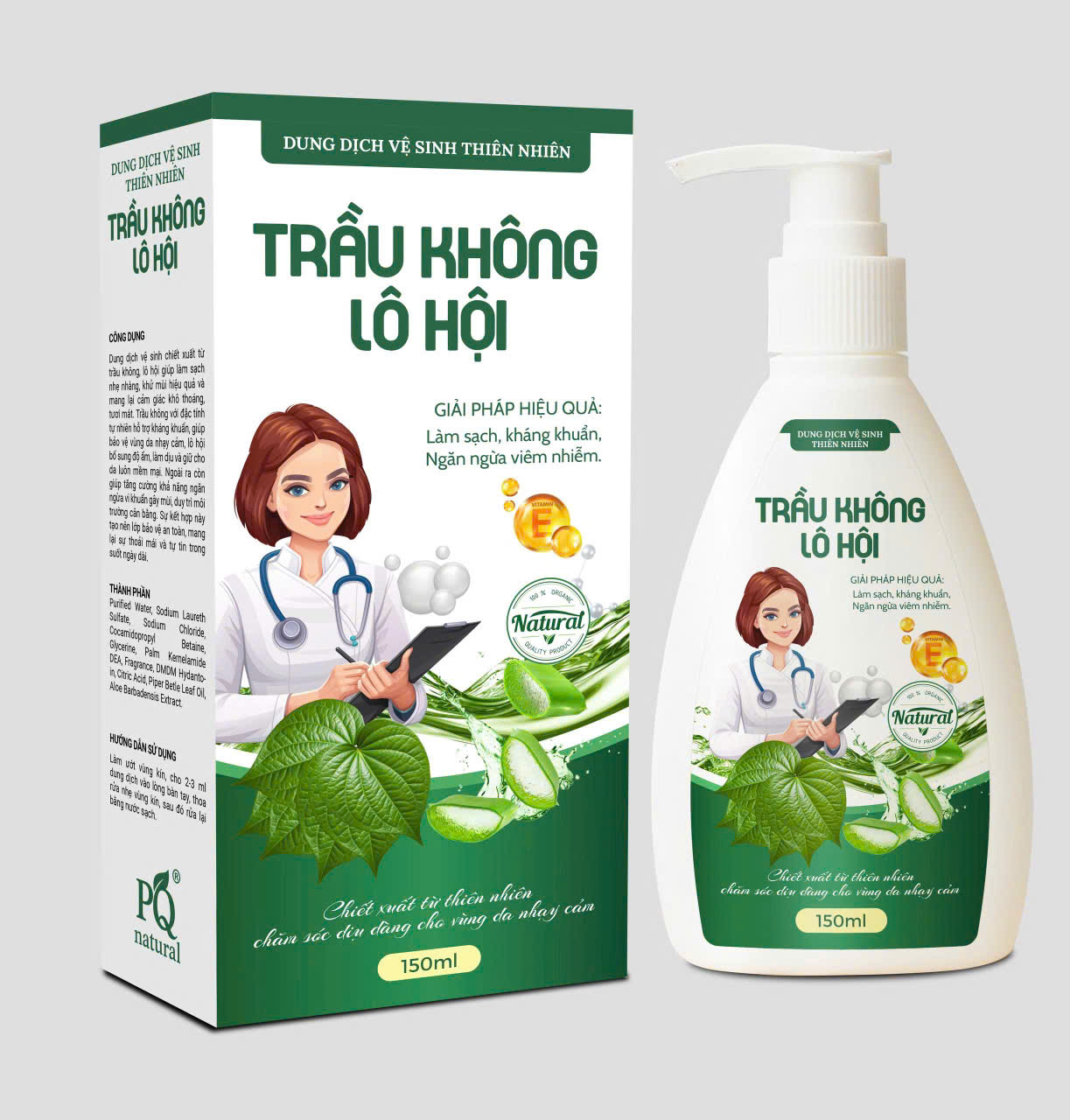 (Chính hãng)Dung dịch Vệ Sinh Thảo Mộc Trầu không lô hội natural 150ml