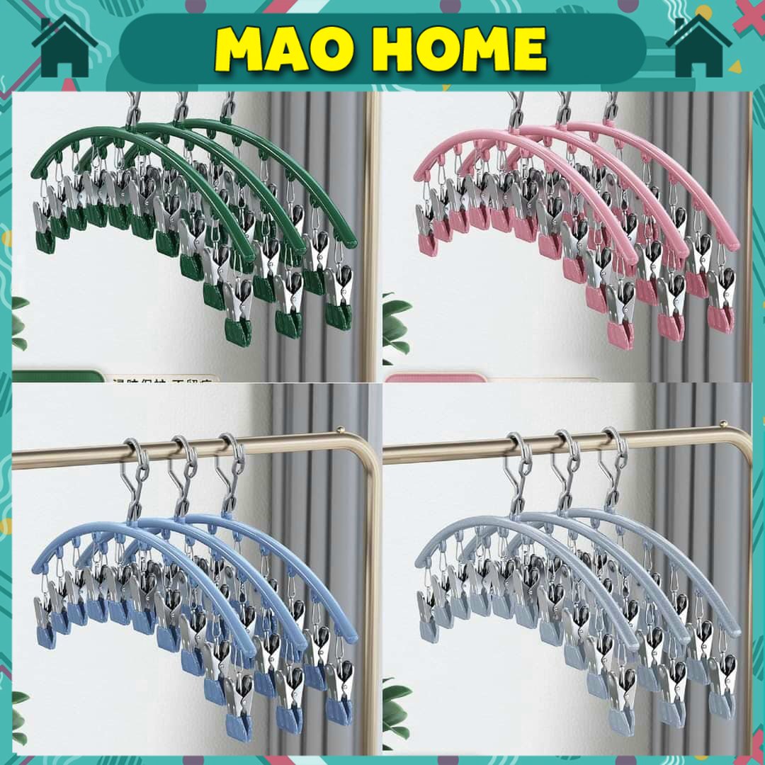 Móc kẹp tất, đồ lót, móc phơi treo quần áo 10 kẹp thông minh