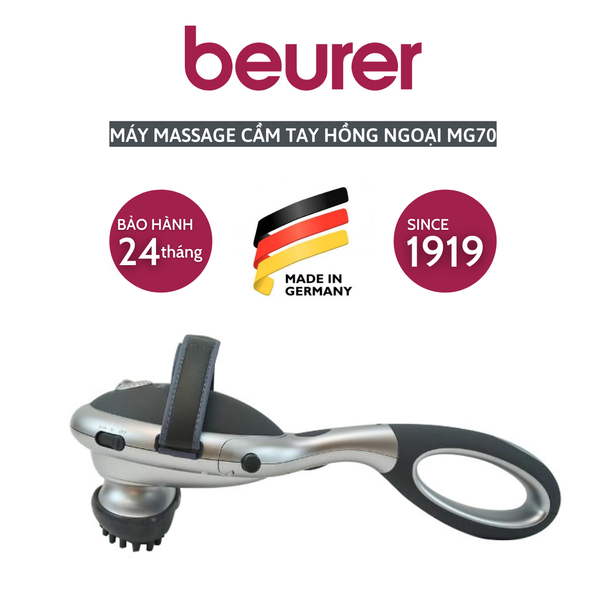 Máy massage cầm tay có đèn hồng ngoại Beurer MG70 - Hàng chính hãng, bảo hành 2 năm