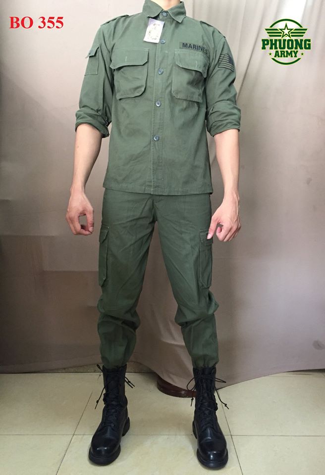 BỘ QUẦN ÁO LÍNH MÀU XANH MÃ 355