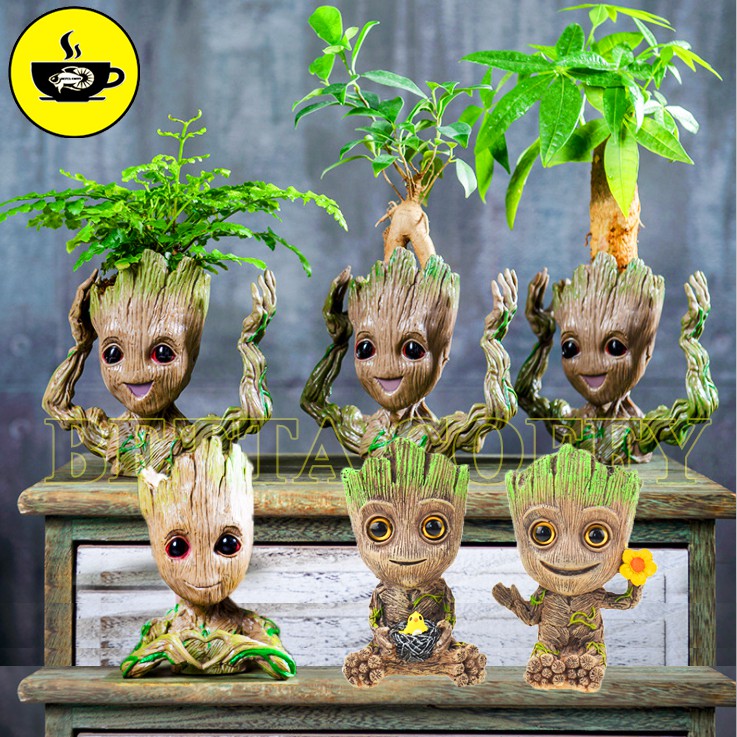 Tượng người cây Groot Avenger cắm sủi oxi cho bể cá, trồng cây