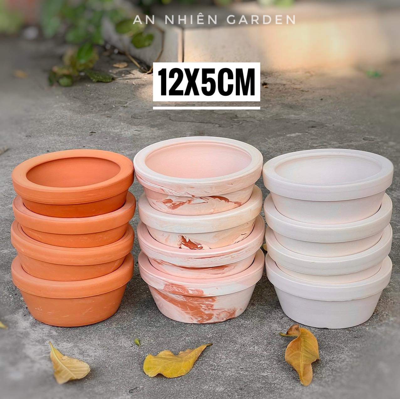 Chậu đất nung g kích thước 12x5cm - trồng sen đá - xương rồng- lỗi 1 đổi 1