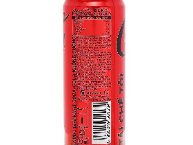Nước giải khát Coca Zero không đường 6x320ml   | Đồ uống có ga không đường   | Thiết kế lon đỏ đặc trưng   | Hàm lượng calo thấp   | Phù hợp cho người ăn kiêng   | Bảo quản nơi khô mát