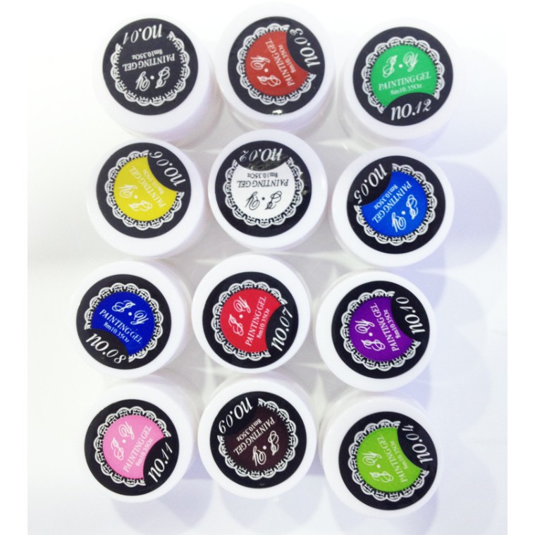 Gel vẽ nổi 12 màu -phụ kiện nails minh anh
