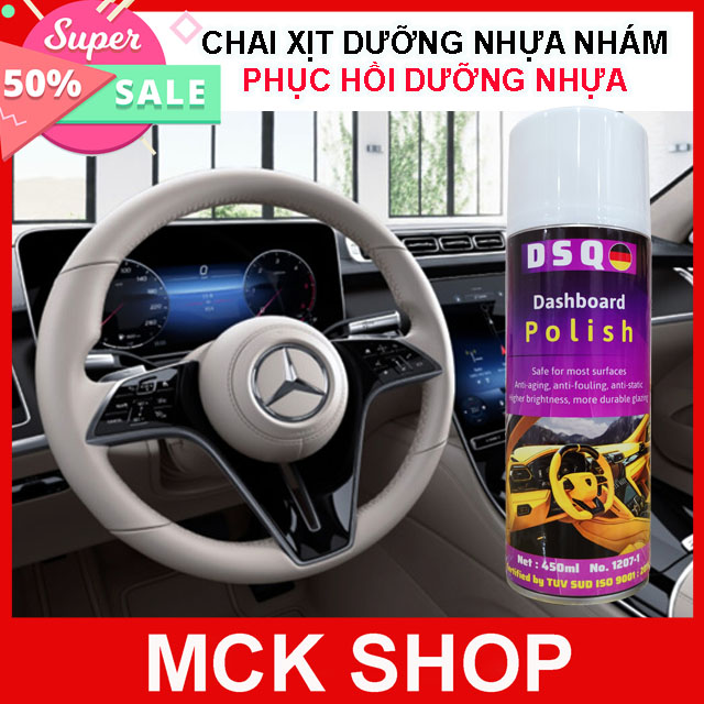 Chai xịt phục hồi nhựa nhám - nano phục hồi nhựa nhám - dưỡng nhựa nhám ô tô - phục hồi nhựa đen - dashboard polish 450ml - mck shop