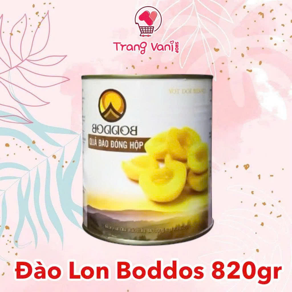 [THÙNG 12 LON] Đào lon Đào Ngâm BODDOB 820gr