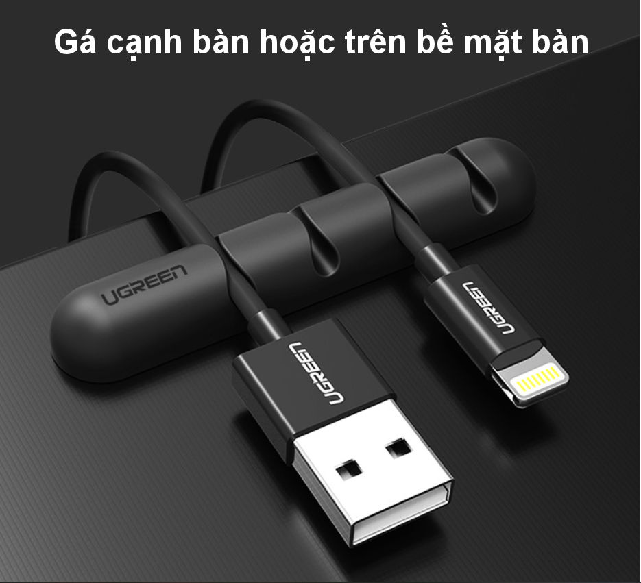 Giá đỡ kẹp dây sạc điện thoại, dây âm thanh, dây cáp mạng... 4 khe cài và 7 khe cài UGREEN LP114 Giá đỡ kẹp dây sạc điện thoại, dây âm thanh, dây cáp mạng... 4 khe cài và 7 khe cài UGREEN LP114