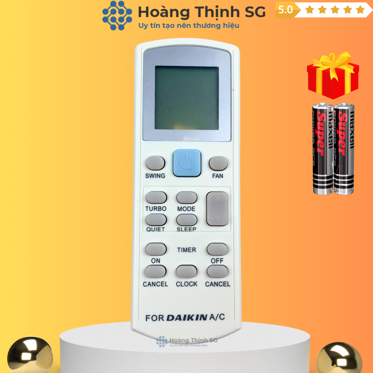 Điều khiển điều hòa DAIKIN Mã 01, remote máy lạnh DAIKIN - Tặng kèm pin - Hoàng Thịnh SG