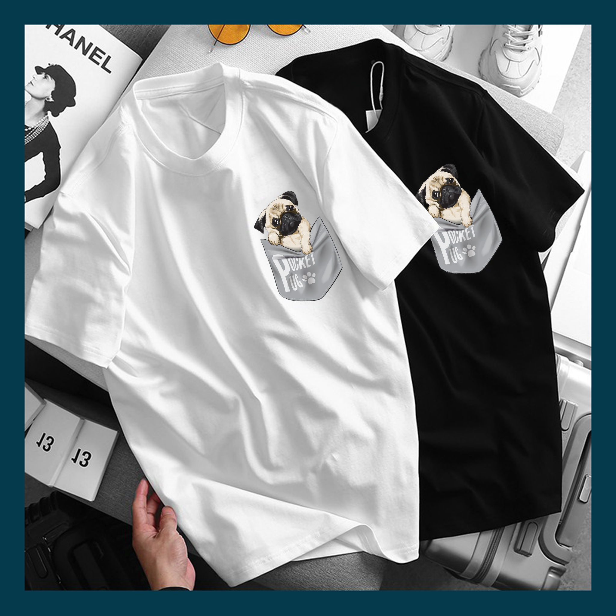 ZenFone Bulldog unisex T-shirt 4 ways cotton round neck 100% cotton oversize cotton cute modern vintage style couple shirt fits all ages,