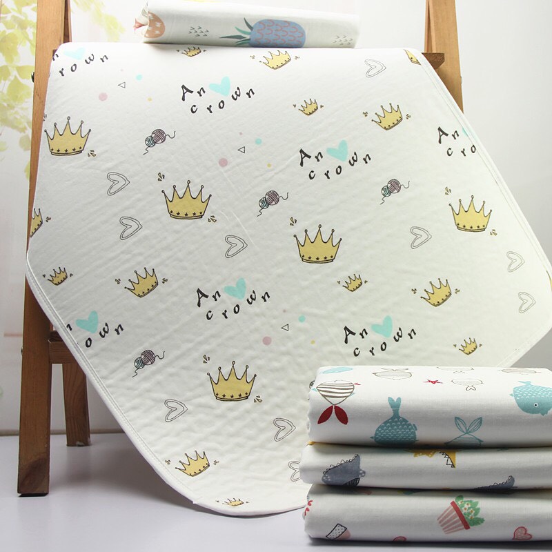 Tấm lót chống thấm cotton 5 lớp thoáng khí cho bé 50 x 70cm dd301