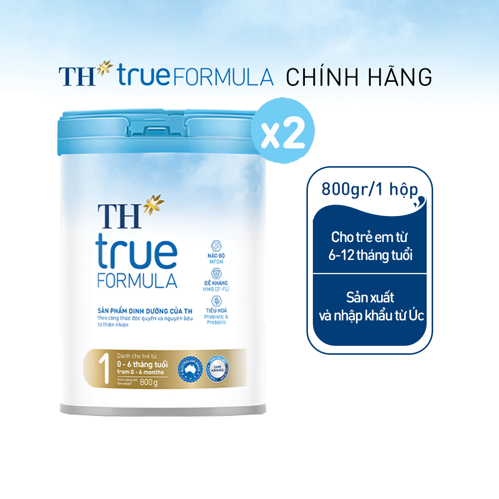 Combo 2 sản phẩm dinh dưỡng công thức cho trẻ từ 0 đến 6 tháng tuổi th true formula 1 800 g