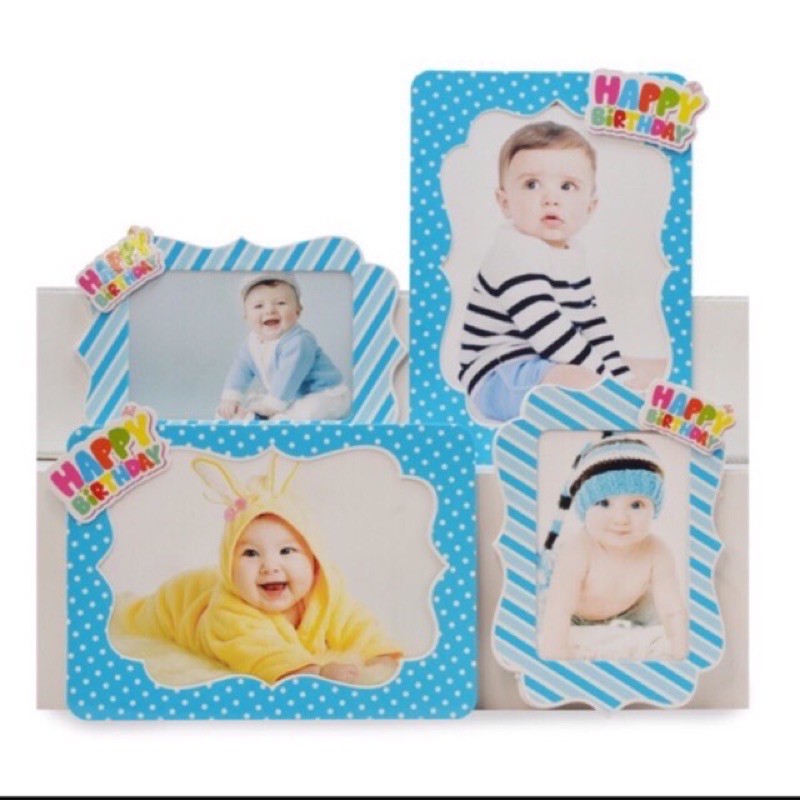 Set 2 Khung ảnh để bàn trang trí sinh nhật, thôi nôi, đầy tháng cho bé trai bé gái