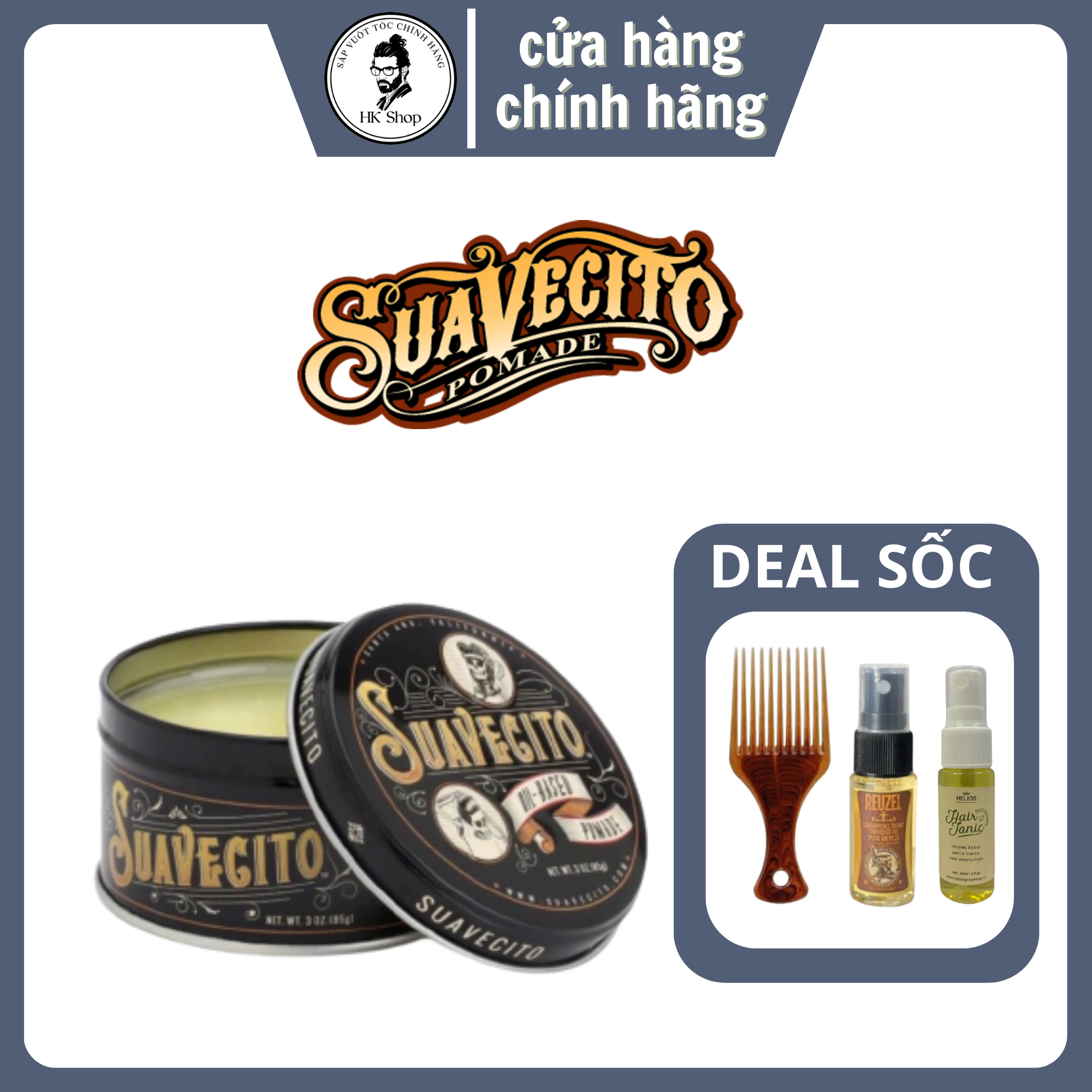 Sáp vuốt tóc Suavecito Oil Based Pomade chính hãng