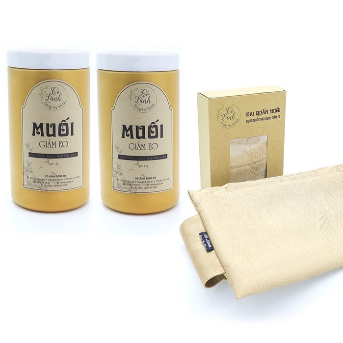 Combo Chườm Eo Cỏ Lành - Gồm 2 Hộp muối chườm thảo dược + Đai quấn