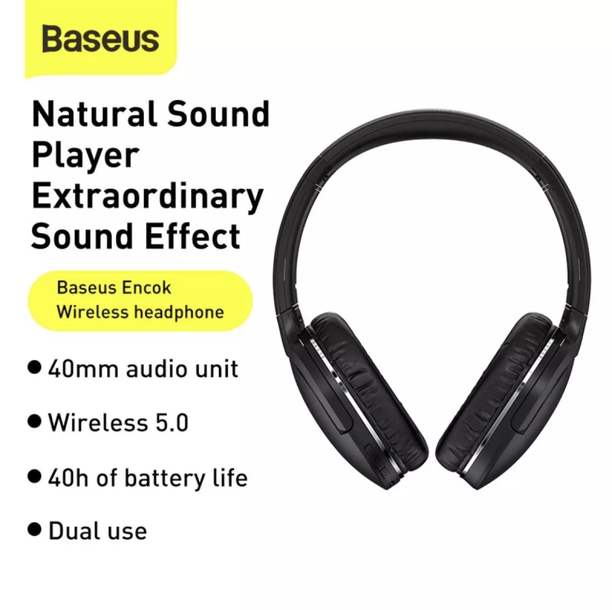 Tai nghe chụp tai gấp gọn cao cấp Baseus Encok D02 Pro  kết nối