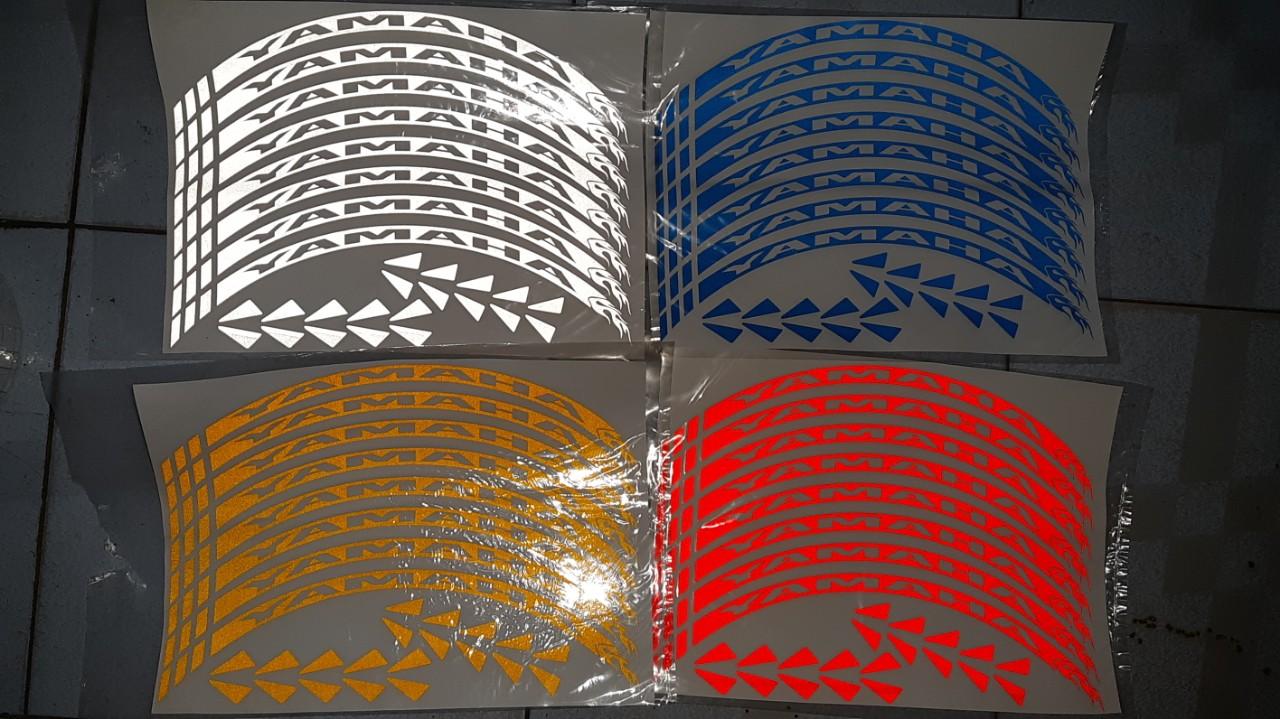 Decal dán vành xe yamaha phản quang 1 bộ 2 bánh xe