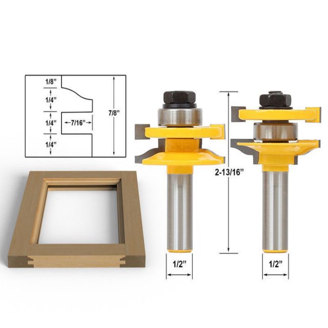 BỘ MŨI PHAY GHÉP VÁN GỖ, MŨI SOI GHÉP VÁN CÁNH CỬA TỦ BẾP 17-22MM