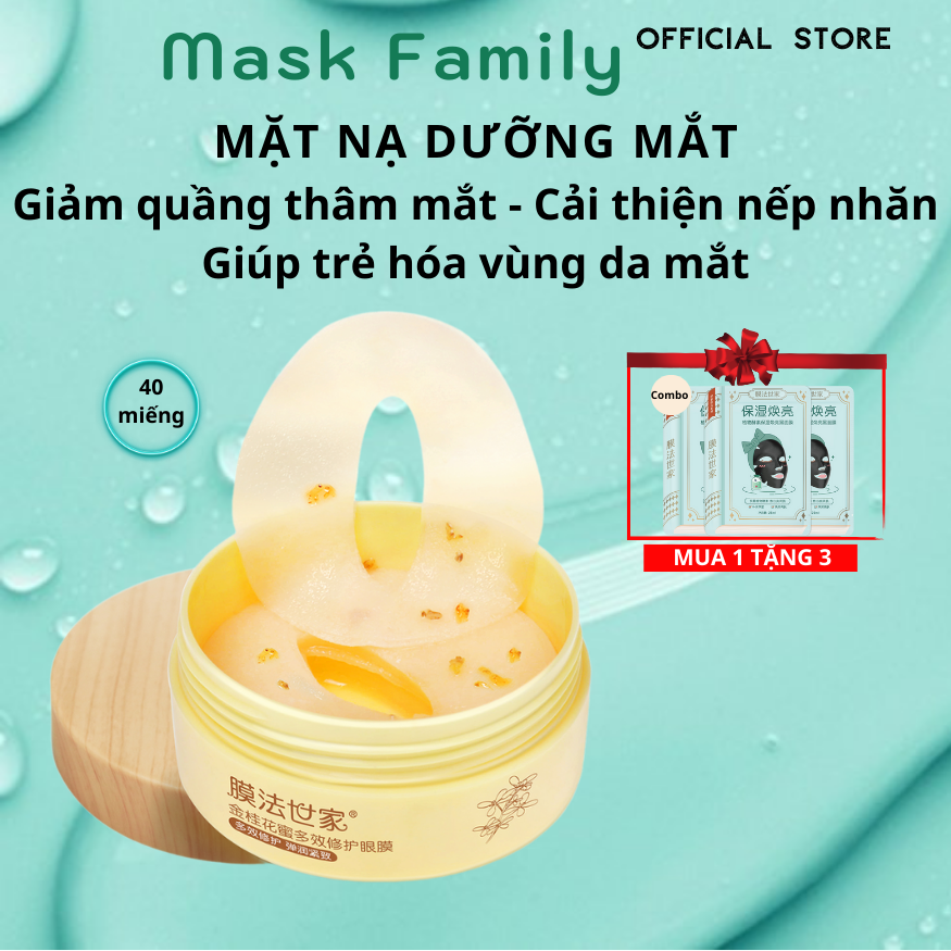 Mặt nạ dưỡng mắt  MASK FAMILY giúp trẻ hóa vùng da mắt , giảm quầng thâm và mờ nếp nhăn 40 miếng