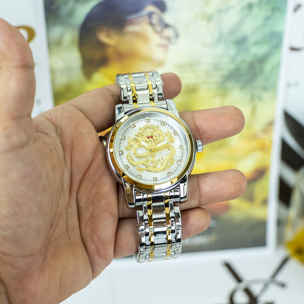 đồng hồ nam chính hãng ontheedge 063 thiết kế hình rồng 3d đẹp mắt  TẶNG