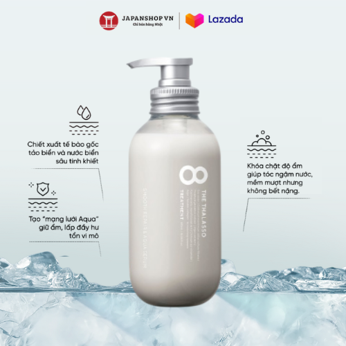 Dầu Xả 8 THE THALASSO 475ml Chiết Xuất Tế Bào Gốc Biển Dành Cho Tóc Mỏng Nhanh Bóng Nhờn, Da Đầu Khô Yếu Made In Japan