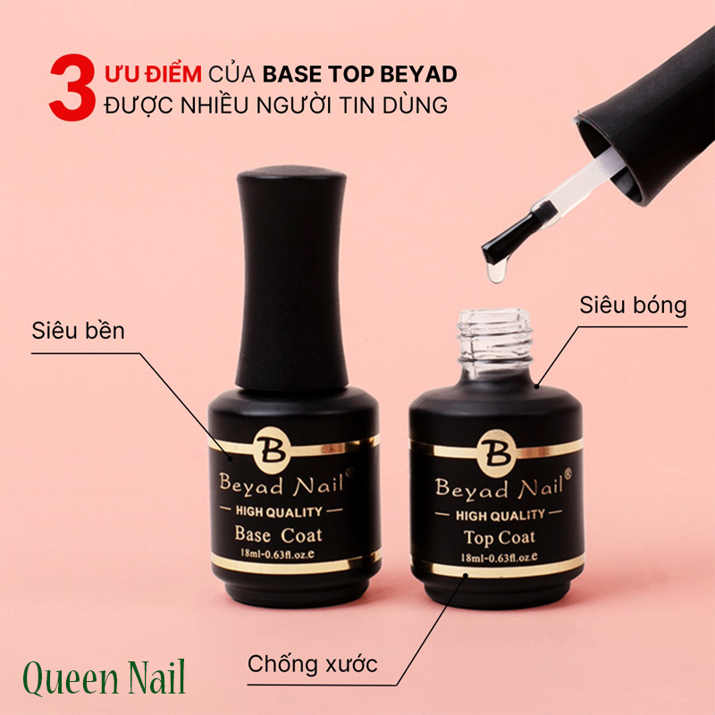 Base top beyad mỹ, base top BEYAD chính hãng siêu bóng, siêu bền chai 18ml