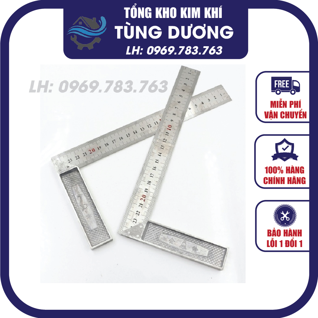 Thước ke góc vuông inox - thước ke vuông 90 độ đa năng