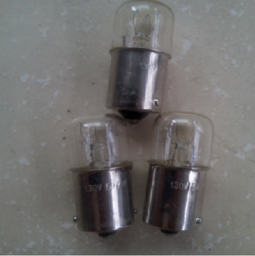 Bóng Đèn Sợi Đốt 130V 5/7W Đuôi Gài 15mm TIẾP XÚC ĐƠN BA15S