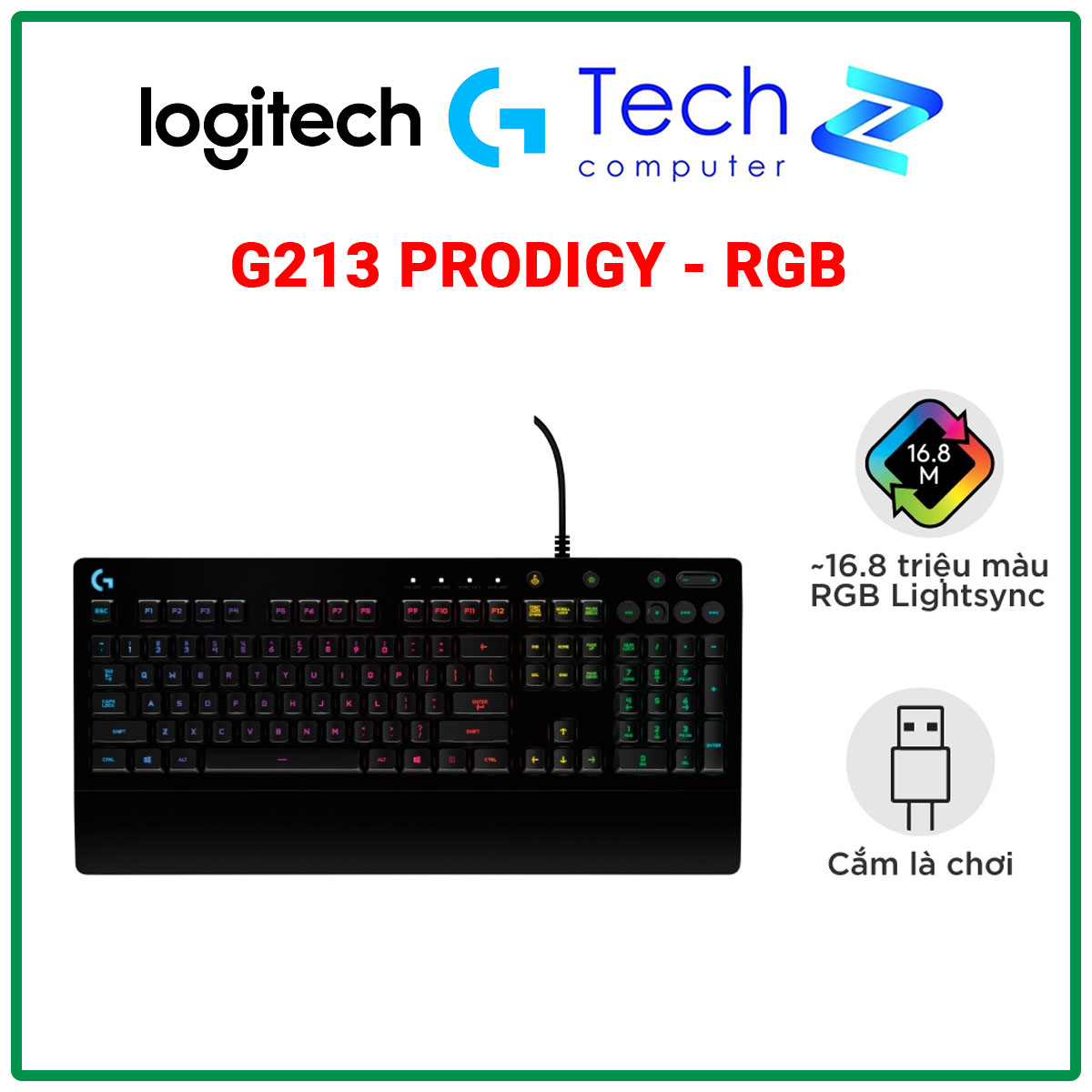 Bàn Phím Gaming Logitech G213 Prodigy RGB
