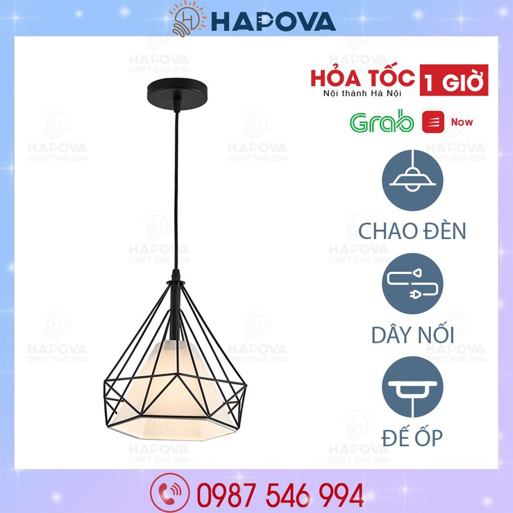 Đèn thả trần, đèn trang trí kim cương HAPOVA DT 6527 cỡ 250mm