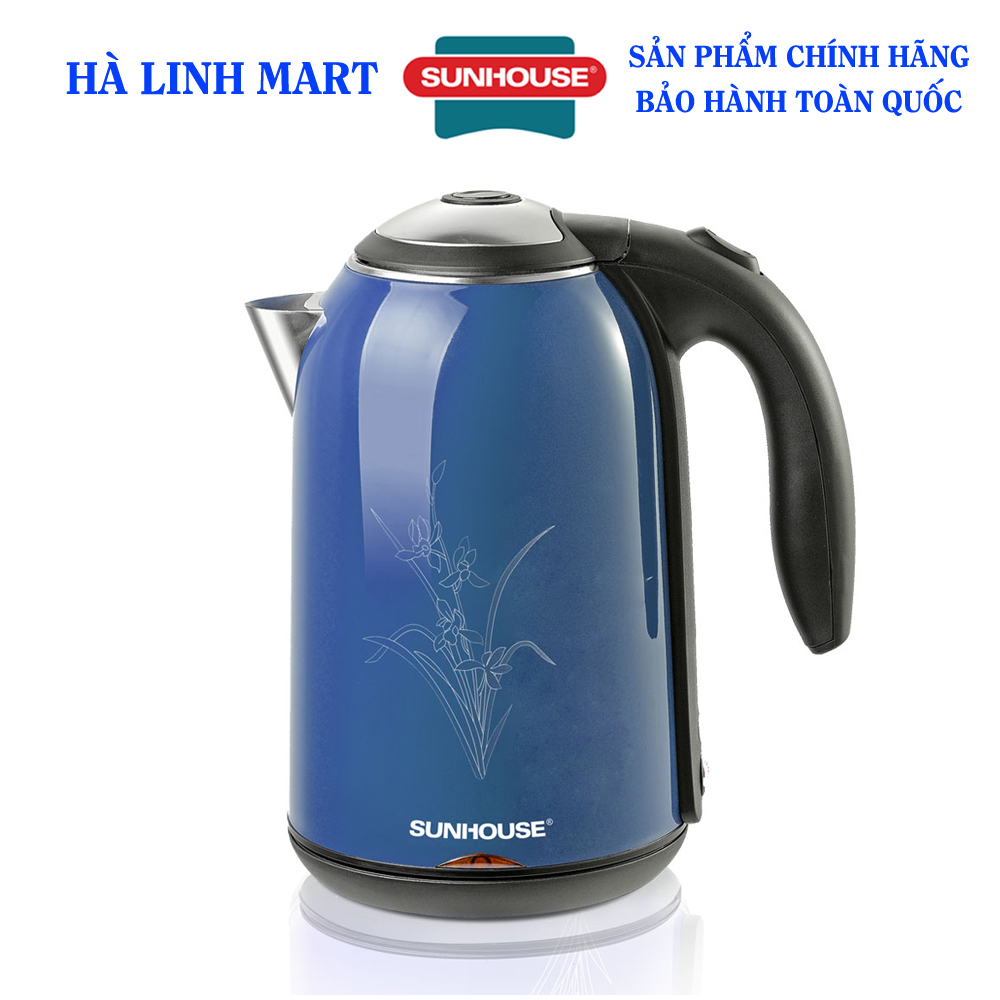 Ấm siêu tốc inox 2 lớp 1.7L Sunhouse SHD1382B, Ấm siêu tốc Sunhouse, Ấm đun nước Sunhouse, Công suất cao 1800W đun siêu nhanh, bên trong inox 304 siêu bền, an toàn sức khỏe, bên ngoài nhựa PP cách nhiệt, bảo hành 18 tháng