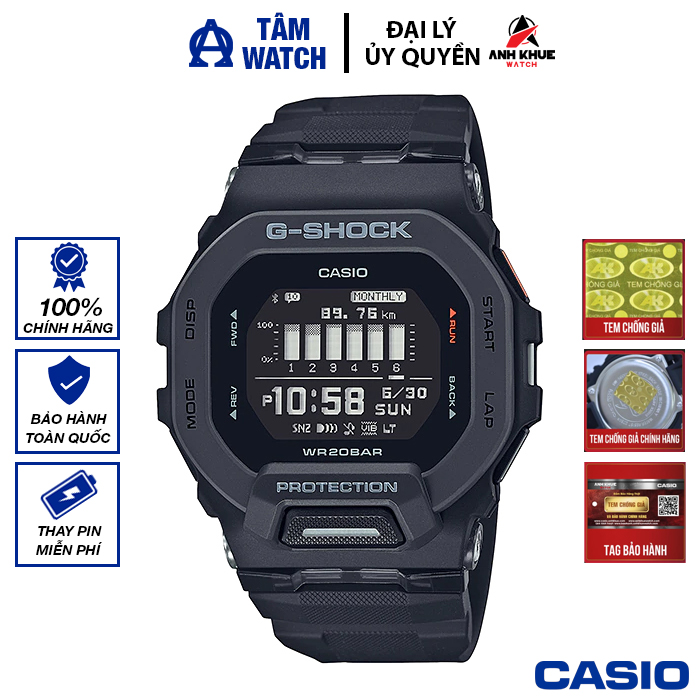 Đồng hồ nam dây nhựa casio g-shock chính hãng anh khuê gbd-200-1dr