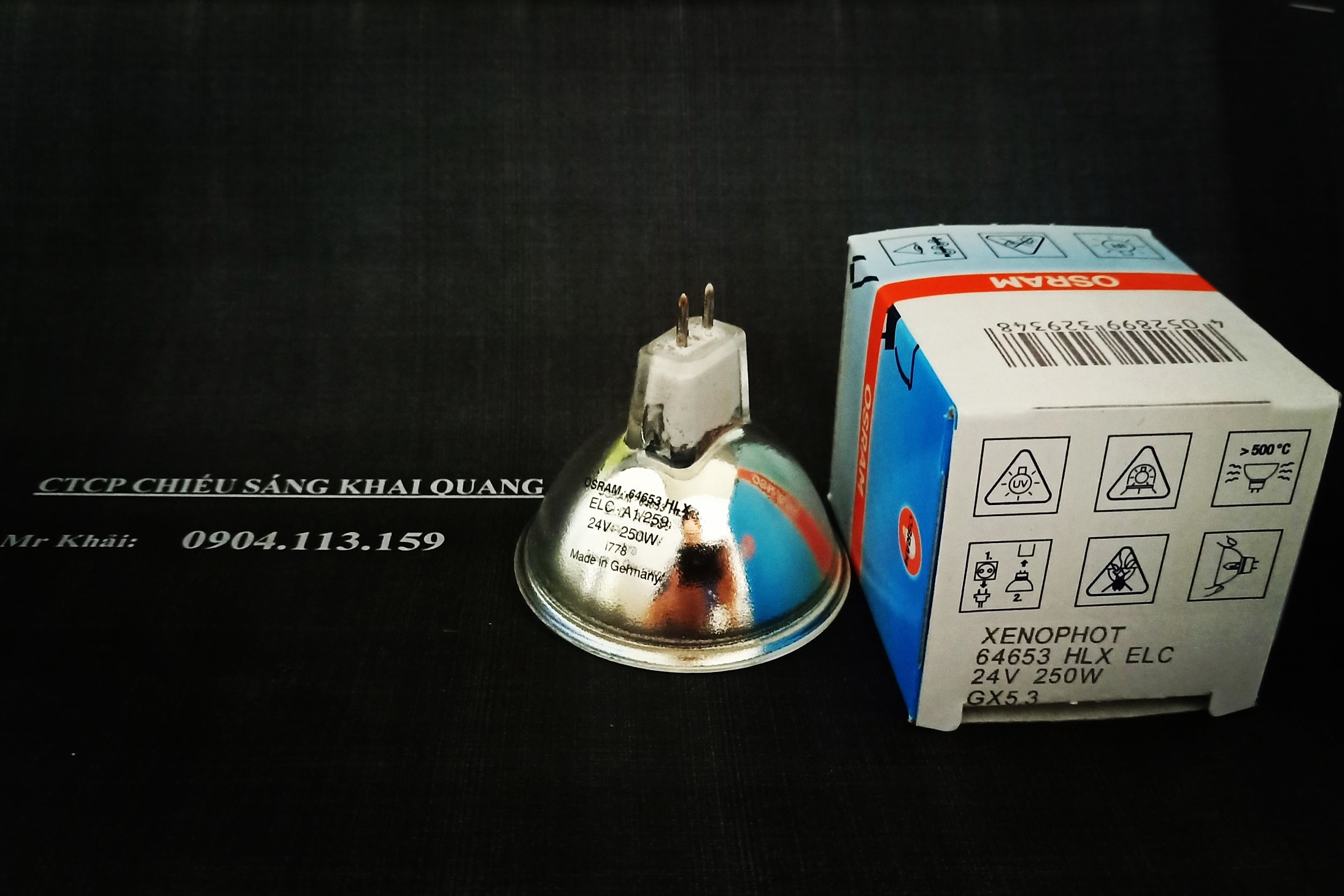 (SALE) Bóng đèn máy nội soi tai mũi họng Osram 64653 24V 250W