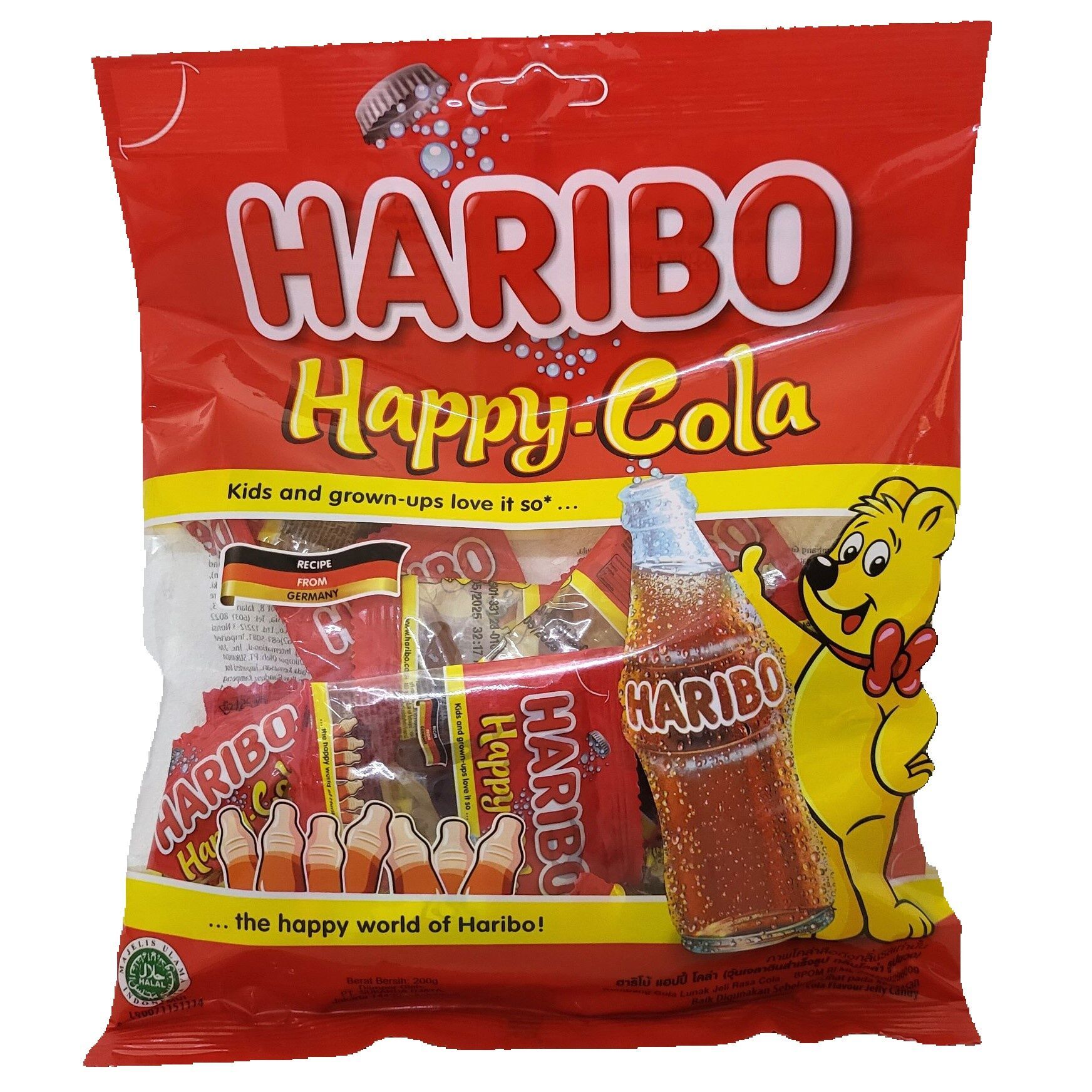 Haribo kẹo dẻo hương cola tự nhiên happy cola jelly candy