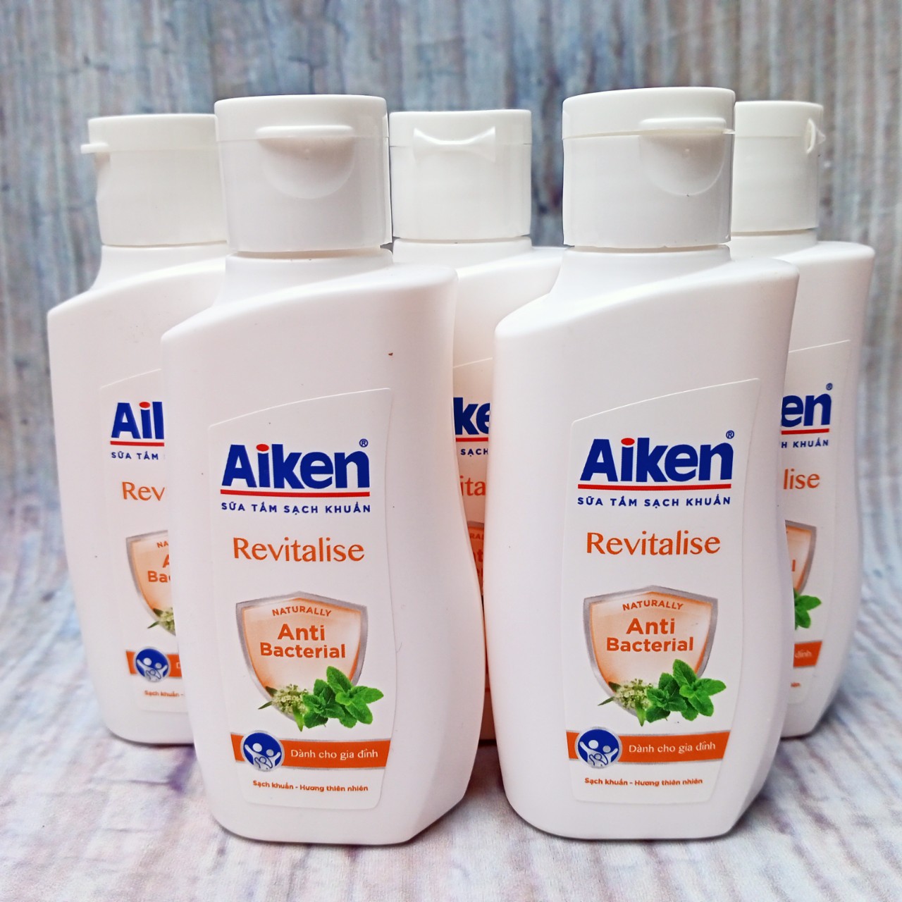 Set 5 chai sữa tắm sạch khuẩn aiken 60g