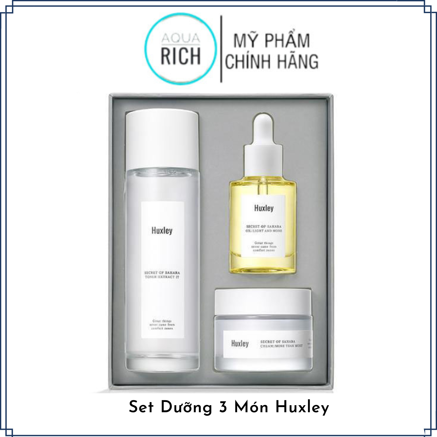 Bộ dưỡng da huxley set 3 món