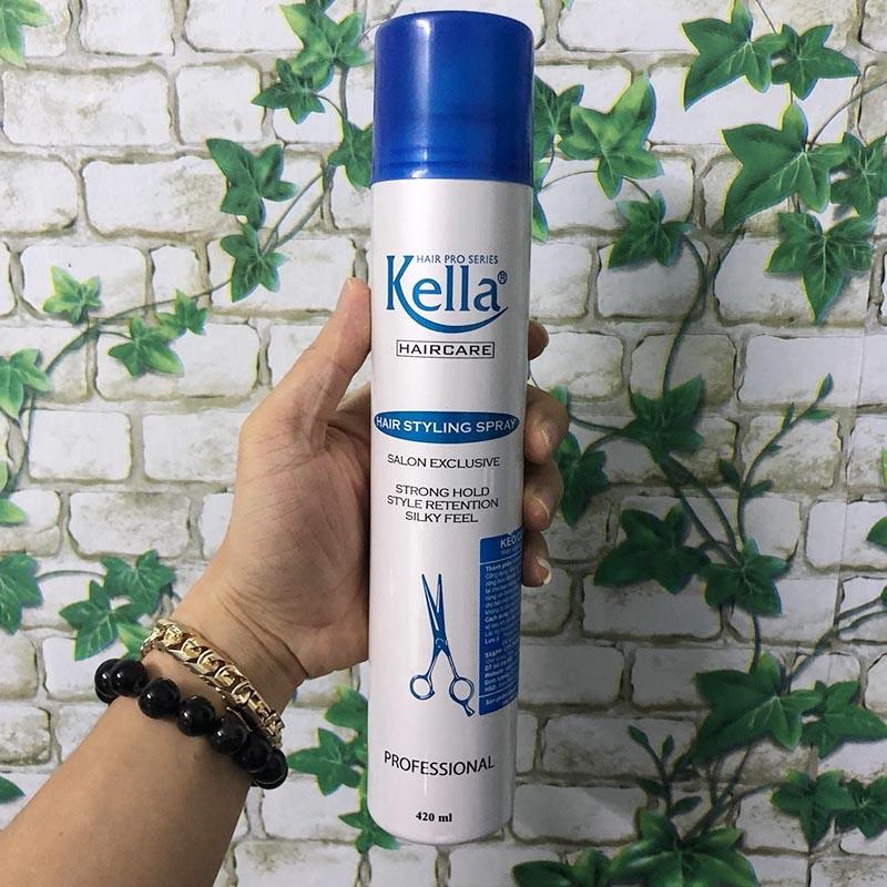 Keo xịt tóc cứng  Kella 420ml  nắp xanh