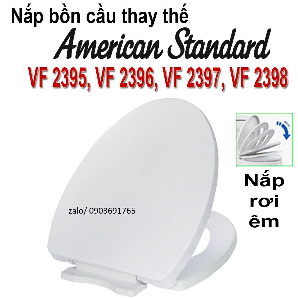 Nắp bồn cầu american standard, nắp bồn cầu rơi êm hùng anh