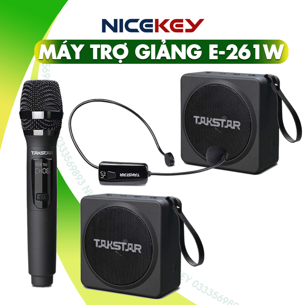 Máy trợ giảng takstar e216w, micro không dây uhf, âm lượng 25w, có bluetooth, giảng dạy, hướng dẫn viên