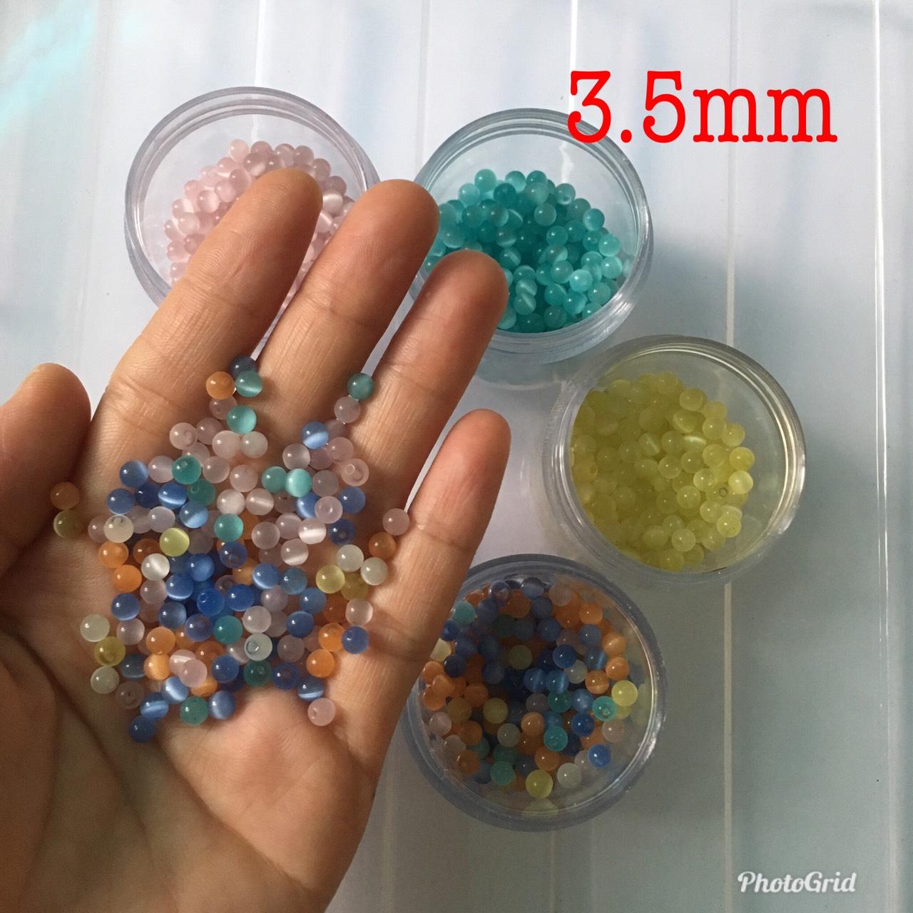 20 hạt mắt mèo 3.5mm nhiều màu