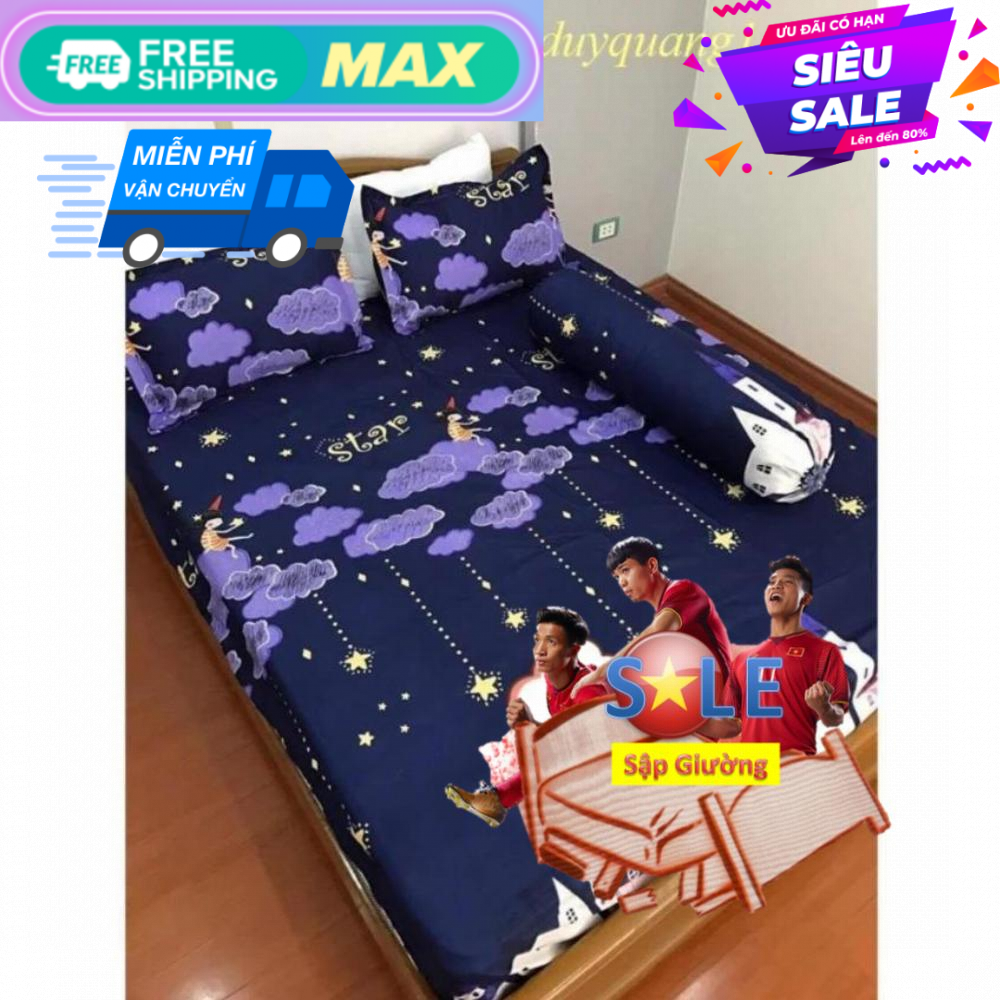 Bộ ga gối poly cotton sao rơi m6/m8