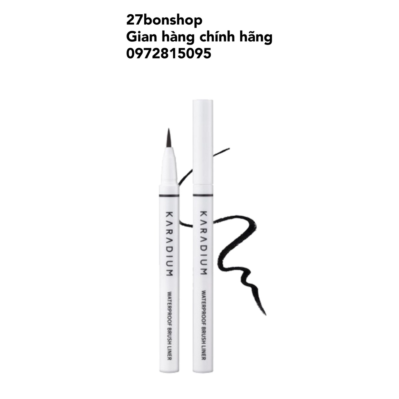Bút Dạ Kẻ Mắt Karadium Waterproof Brush Liner Black - Mẫu mới