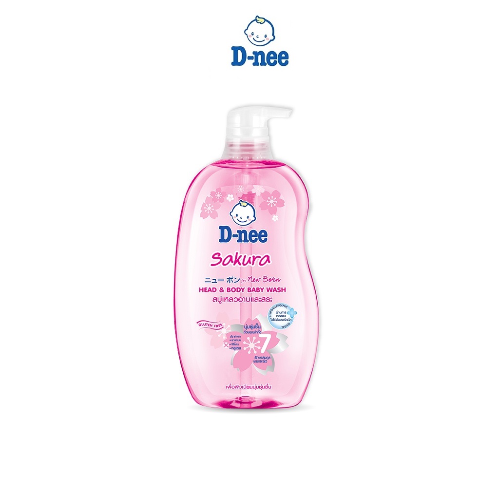 Sữa tắm gội toàn thân em bé Dnee 800ml Hồng
