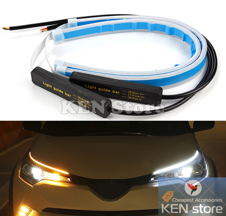 Dây led audi tích hợp demi và xi nhan chạy đuổi có thể uốn cong làm đèn đi ban ngày, đèn daylight DRL 30cm 45cm 60cm