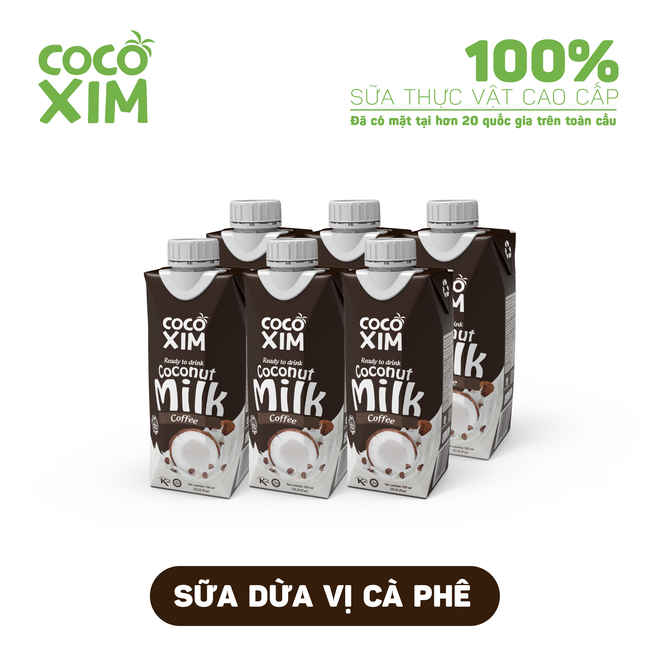 Combo 6 Hộp Sữa dừa Cocoxim Coffee 330ml/hộp