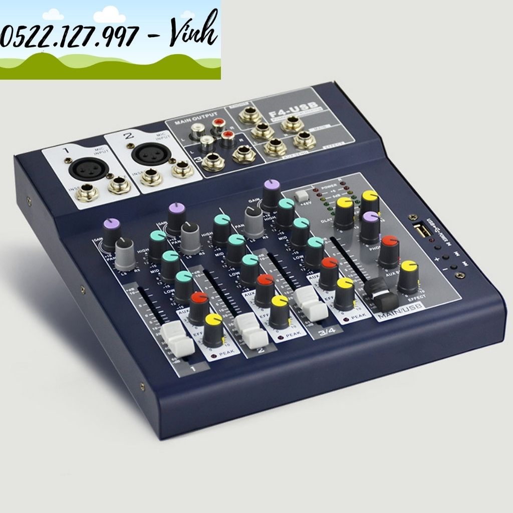 Mixer Yamaha F4 Bluetooth - Thiết Bị Livestream 2020 - màu đen nhám - Gia Khang Electronics