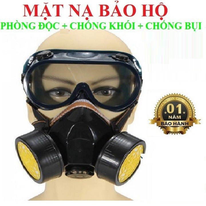 Mặt nạ phòng chống độc 2 pin lọc có kính