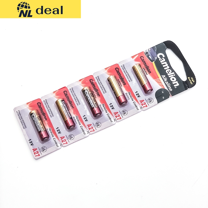 Nldeal combo 5 viên pin dung lượng cao camelion 12v model a27 sử dụng cho cửa cuốn remote máy đo huyết áp tông đơ máy cạo râu