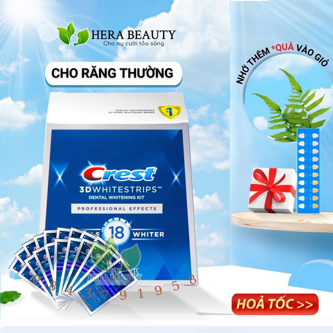 Fullbox 20 gói miếng dán trắng răng Crest Professional Effects - Liệu trình trắng răng 20 ngày
