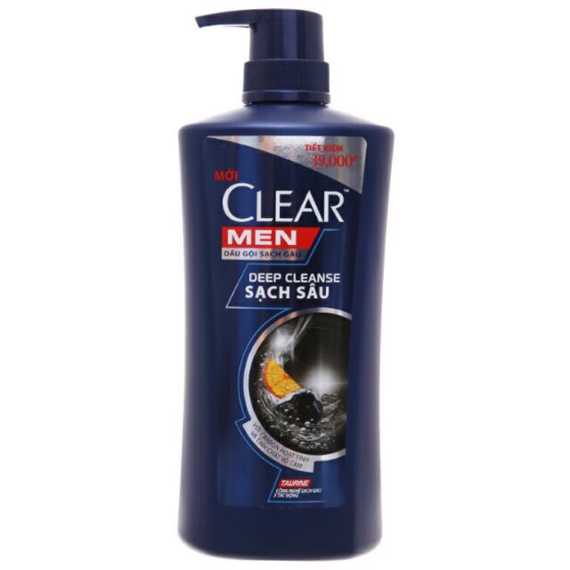 Dầu gội sạch gàu Clear Men Deep Cleanse than hoạt tính sạch sâu 650g