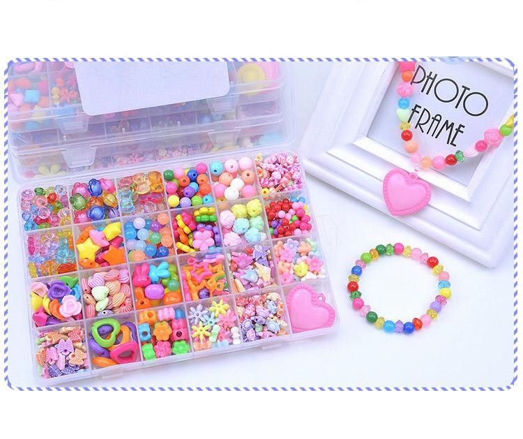 Bộ Xâu Vòng Hạt Cườm Bé Gái Xinh Xắn BG04 (Kèm Phụ Kiện Đi Kèm)